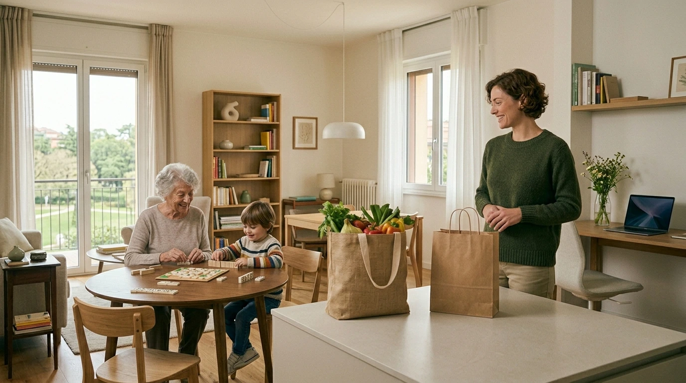 Caregiver fa la spesa al posto della famiglia